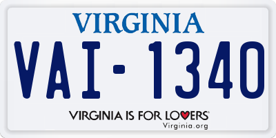 VA license plate VAI1340