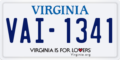 VA license plate VAI1341