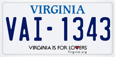 VA license plate VAI1343