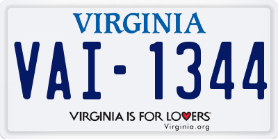 VA license plate VAI1344