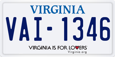 VA license plate VAI1346