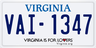 VA license plate VAI1347