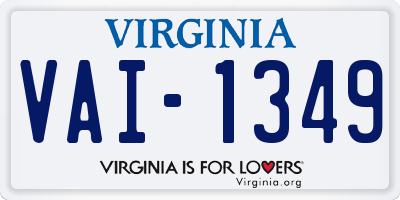 VA license plate VAI1349