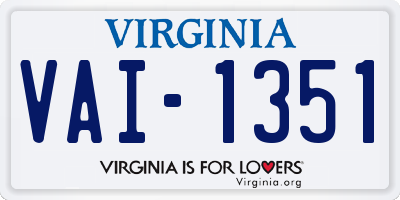VA license plate VAI1351
