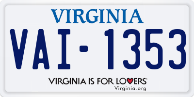 VA license plate VAI1353