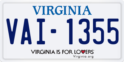 VA license plate VAI1355