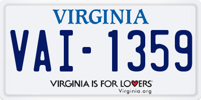VA license plate VAI1359