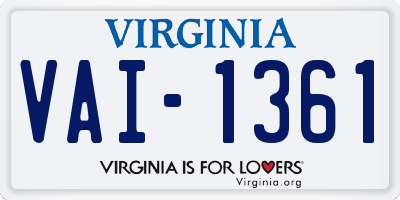 VA license plate VAI1361