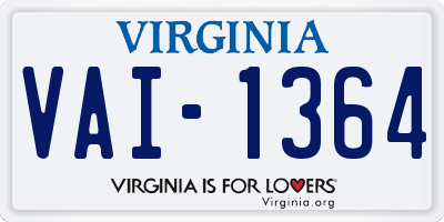 VA license plate VAI1364
