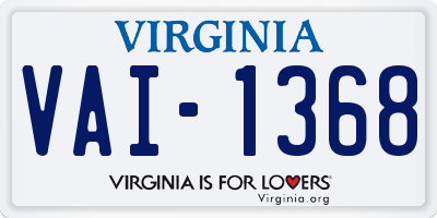 VA license plate VAI1368
