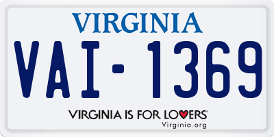 VA license plate VAI1369