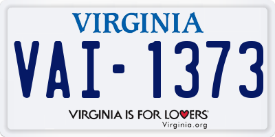 VA license plate VAI1373
