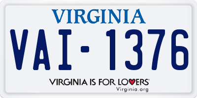 VA license plate VAI1376