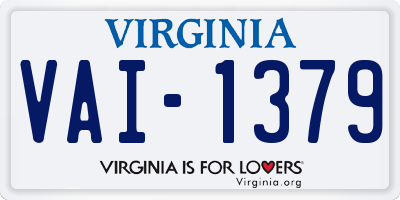 VA license plate VAI1379