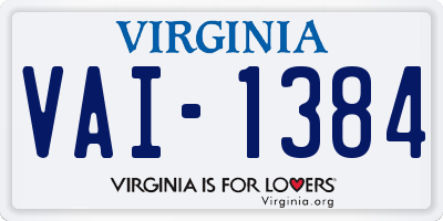 VA license plate VAI1384