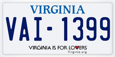 VA license plate VAI1399