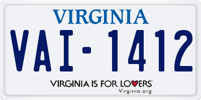 VA license plate VAI1412