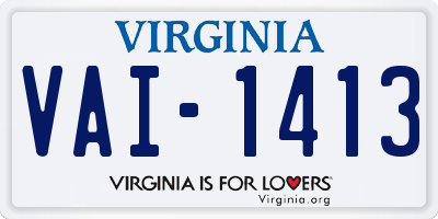 VA license plate VAI1413