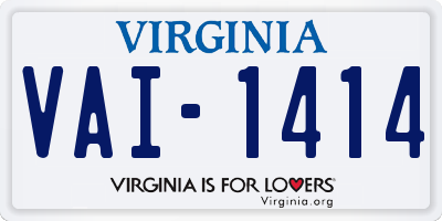 VA license plate VAI1414