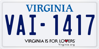 VA license plate VAI1417