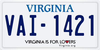 VA license plate VAI1421