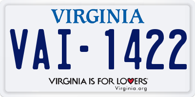 VA license plate VAI1422