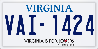 VA license plate VAI1424
