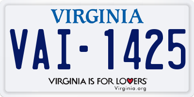 VA license plate VAI1425