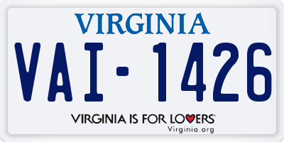 VA license plate VAI1426