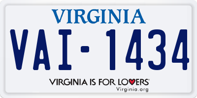 VA license plate VAI1434