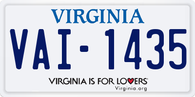 VA license plate VAI1435