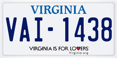 VA license plate VAI1438