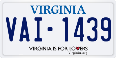 VA license plate VAI1439