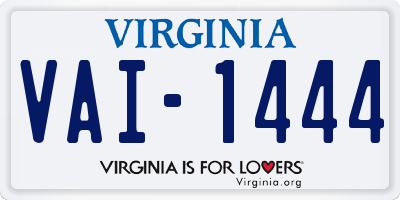 VA license plate VAI1444