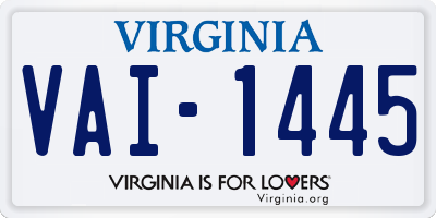 VA license plate VAI1445