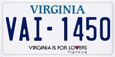 VA license plate VAI1450