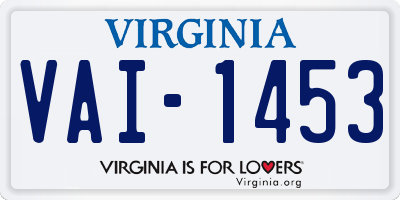 VA license plate VAI1453