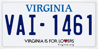 VA license plate VAI1461