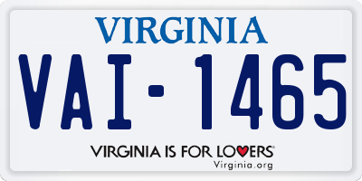 VA license plate VAI1465