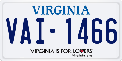 VA license plate VAI1466