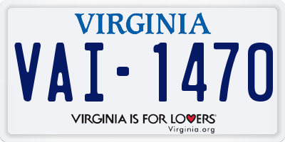 VA license plate VAI1470