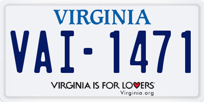 VA license plate VAI1471