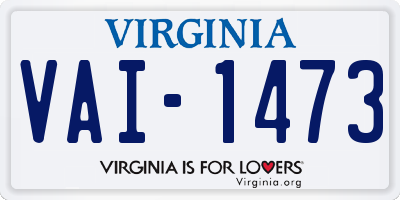 VA license plate VAI1473