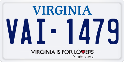 VA license plate VAI1479