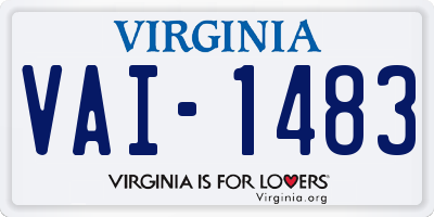 VA license plate VAI1483