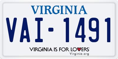 VA license plate VAI1491