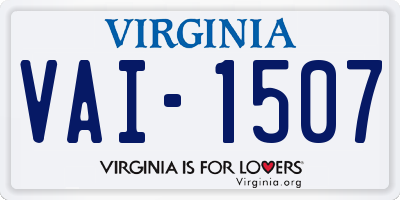 VA license plate VAI1507