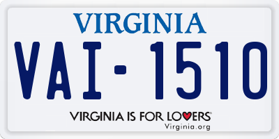 VA license plate VAI1510