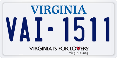 VA license plate VAI1511