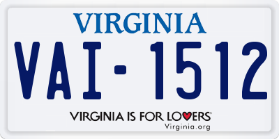VA license plate VAI1512